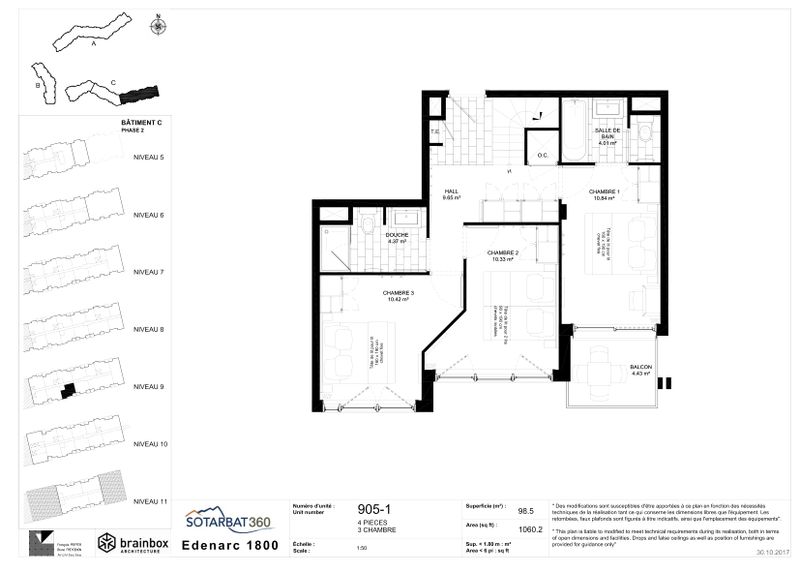 4 kamer appartement 6 personen Premium - Appartements Les Monarques - Les Arcs 1800