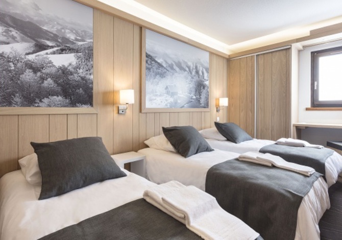 Driepersoonskamer - 3 t/m 3 personen - Hotel Club MMV les Arolles 4* - Val Thorens