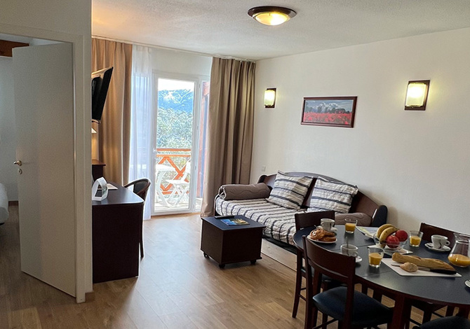 3 Kamer appartement 4/6 personen Bergzicht - Résidence Vacanceole Appart Vacances Pyrénées 2000 - Font Romeu - Pyrénées 2000