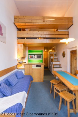 2-kamer appartement tussenvloer - 4 t/m 8 personen (101) - Skissim Classic - Résidence Alliet. - Les Arcs 1800