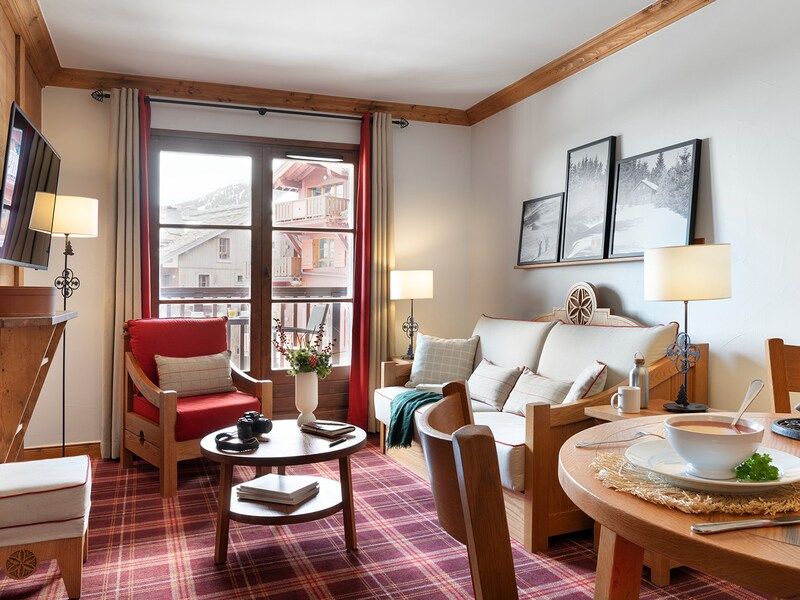 Hotel Suite 2 personen - Zwembad met uitzicht op Mont Blanc buiten - Zonder balkon - Pierre & Vacances Premium residentie Arc 1950 Le Village - Les Arcs 1950