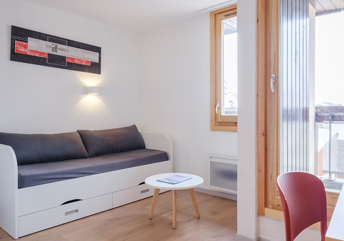 Studio 3 personen uitzicht op de pistes Gebouw B - travelski home select - Résidence Les Lys - Les Menuires Reberty 1850