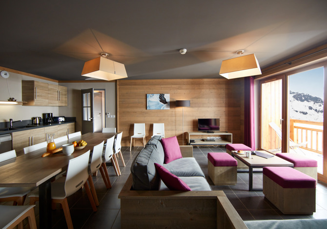6 kamers 10 personen deluxe - Résidence CGH & SPA Les Chalets du Soleil Contemporains 4* - Les Menuires Reberty 2000