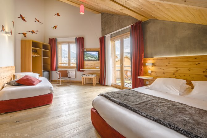 Kamer appartement 3 personen Superior Balkon - Anova Hôtel & Spa - Montgenèvre