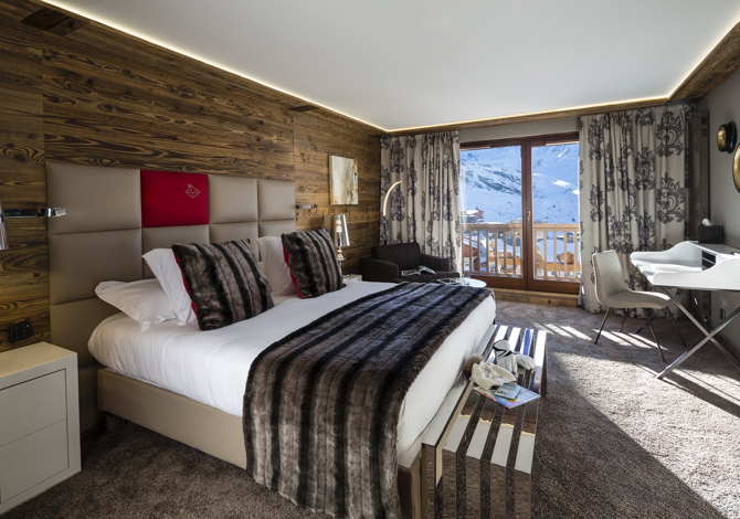 Slaapkamer Privilège 3 Personen met ontbijt - Hôtel Koh-I Nor 5* - Val Thorens
