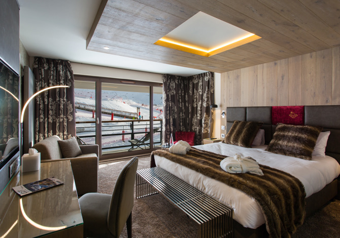 3-personens Privilege kamer appartement (2 volwassenen + 1 kind) met ontbijt - Hôtel Taj-I Mah 5* - Les Arcs 2000