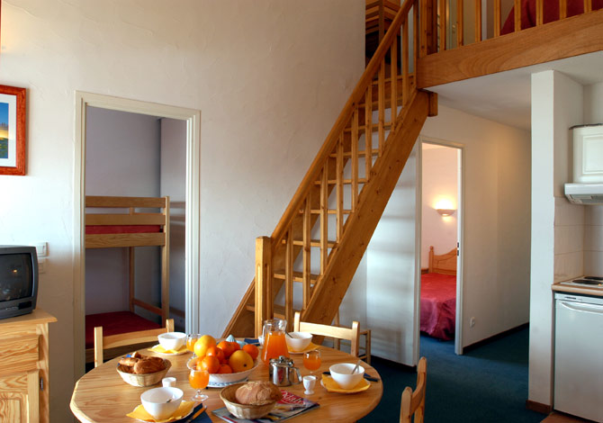 2/3 Pieces 6 personen Tussenvloer - Résidence Odalys L'Ours Blanc 3* - Valmeinier