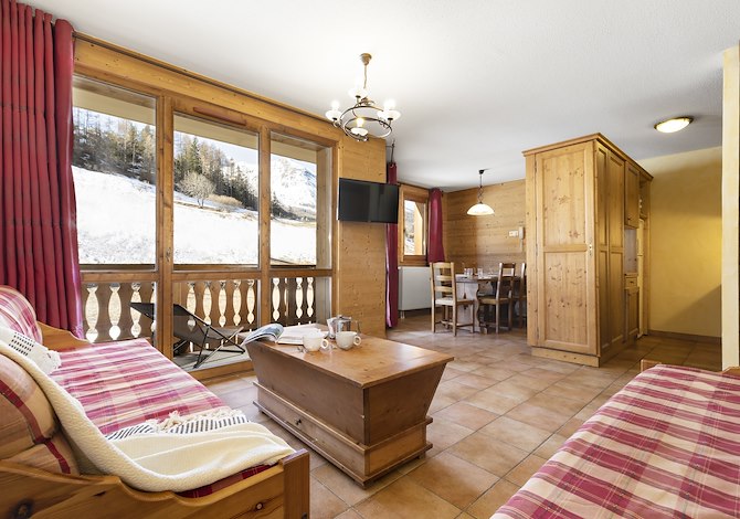 2 Pieces 3/5 Personen Familie met cabine - Résidence Les Balcons de Val Cenis Village 4* - Val Cenis Lanslevillard
