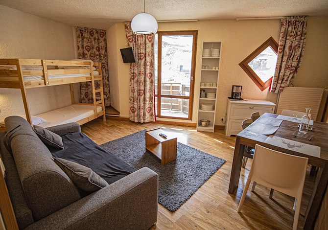 Studio 4 personen Balkon - Résidence Le 1650 - Les Orres