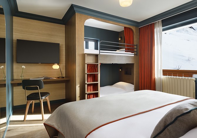 Familiekamer 2 volw. + 2 kinderen FLEX14 - Hôtel Ours Blanc - Les Menuires Reberty 1850