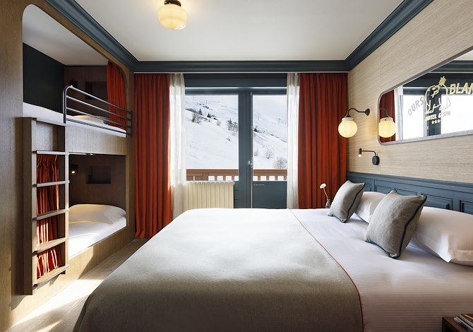 Familiekamer 2 volwassenen + 2 kinderen PDJ FLEX30 - Hôtel Ours Blanc - Les Menuires Reberty 1850