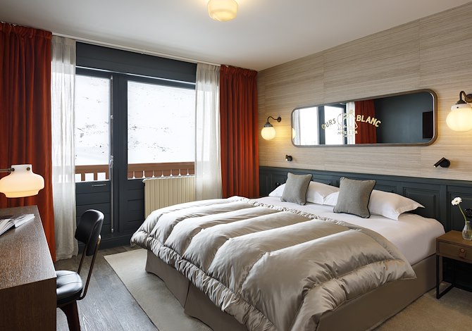 Tweepersoonskamer Standaard Halfpension flex 14 - 1 t/m 2 personen - Hôtel Ours Blanc - Les Menuires Reberty 1850