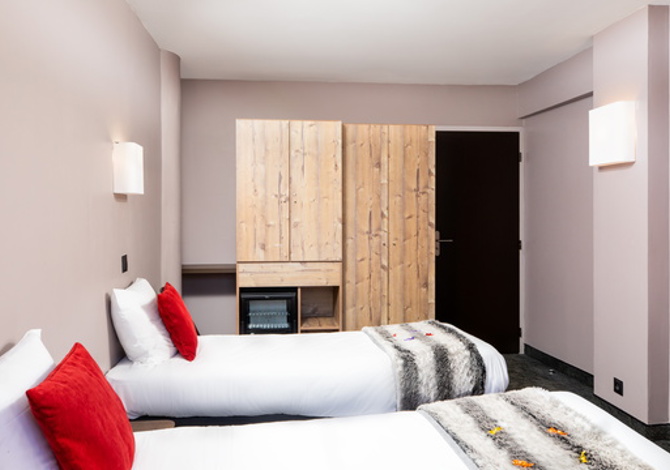 Superior Kamer appartement met 2 eenpersoonsbedden en balkon - Hôtel Club du Soleil Valfréjus - Valfréjus