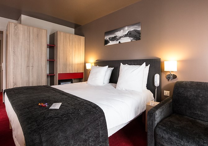 Superieure Kamer appartement voor 2 Personen (tweepersoonsbed) met ontbijt - Hôtel du Soleil Le Parc Hôtel 4* - Serre Chevalier 1200 - Briançon