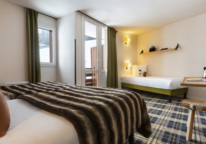 Comfortkamer 3 Personen (eenpersoonsbedden) met ontbijt - SOWELL Family La Lauzière 3* - Plagne Montalbert
