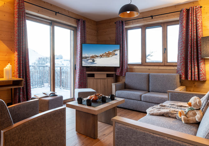 3 Kamer appartement 6 Personen - Résidence CGH White Pearl Lodge & Spa 5* - Plagne Soleil