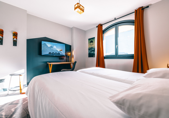Slaapkamer 2 Personen Versant Sud - Hôtel Base Camp Lodge - Les Deux Alpes Venosc