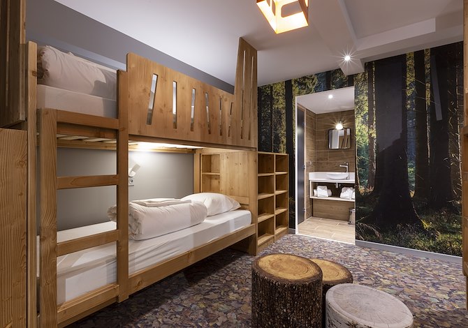 1 bed in een 10-persoonskamer - 1 personen - Hôtel Base Camp Lodge - Les Deux Alpes Venosc