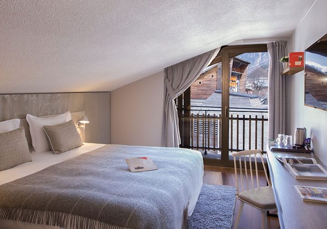 Kamer appartement 2 personen met dakramen FLEX30 met ontbijt - Heliopic Hôtel & Spa - Chamonix Centre