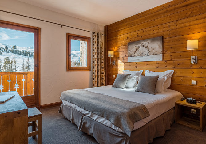 Kamer appartement 2 personen Comfort Zuid Demi pension - Hôtel Carlina 4* - Plagne - Belle Plagne