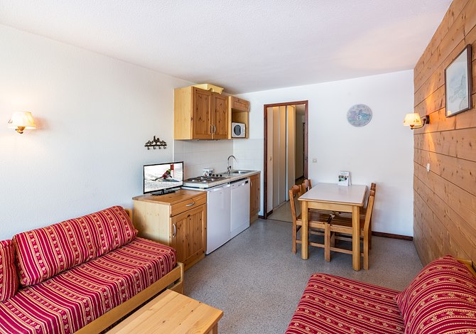 2 Kamer appartement 5 Personen bergzicht of pistezicht - Résidence Vacanceole Le Grand Morillon - Morillon 1100 Les Esserts