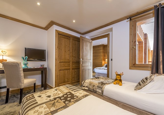 Kamer appartement 4 personen Familie Ontbijt - Hôtel La Chaudanne 4* - Méribel Centre 1600
