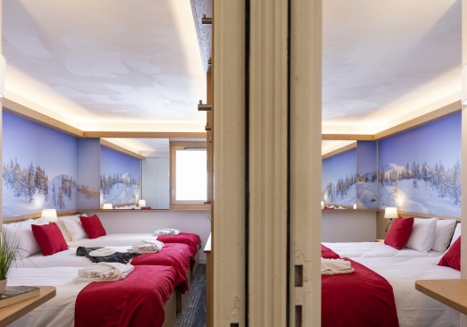 Vijfpersoonskamer - 2 t/m 5 personen - Volpension - Hotel Club MMV Plagne 2000 4* - Plagne - Aime 2000