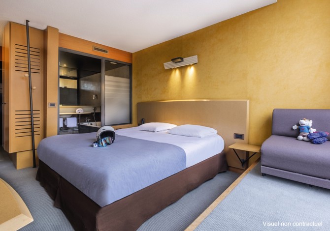 Slaapkamer Classique 2 adultes + 1 enfant vue All In - Belambra Clubs Arc 1800 - Hôtel Du Golf - Tout Compris - Les Arcs 1800