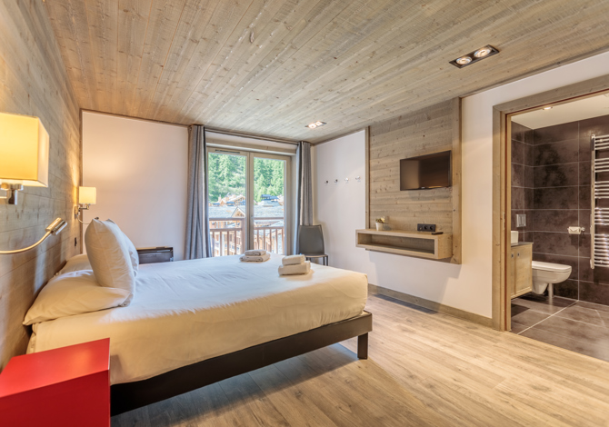 Slaapkamer 2 personen Superior Balkon Ontbijt - Victoria Lodge Friendly Hotel 3* - Val d'Isère Centre
