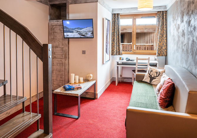 Mezzanine Suite 4 Personen (2 volwassenen + 2 kinderen) met ontbijt - Hôtel Aiguille Percée 3* - Tignes 2100 Le Lac