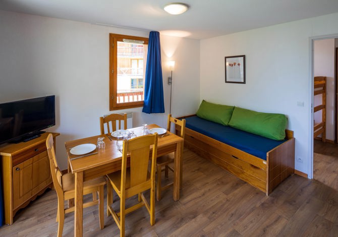 2 Pieces 4/6 personen Slaaphoek - Résidence Les Chalets de Bois Méan 3* - Les Orres
