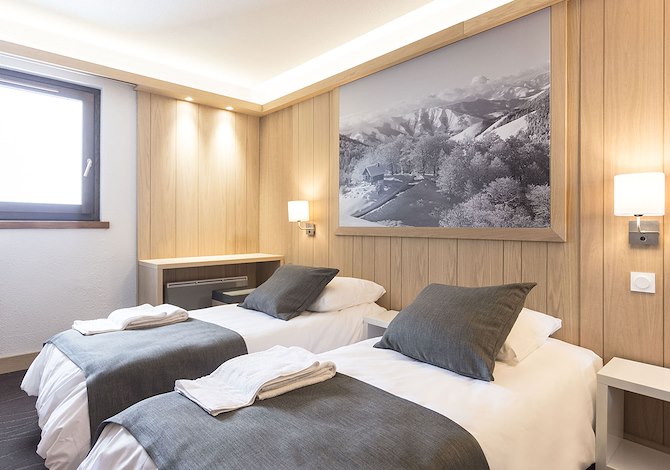 Kamer appartement 2 Personen met Uitzicht op de Pistes op basis van halfpension - Hotel Club MMV les Arolles 4* - Val Thorens
