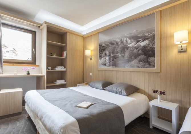 Kamer appartement 4 Personen Uitzicht Pistes met Volpension - Hotel Club MMV les Arolles 4* - Val Thorens