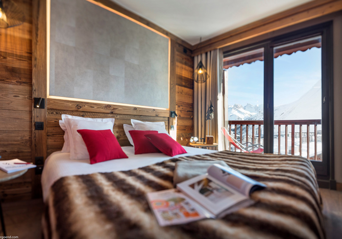 Comfort Kamer met Uitzicht op de Bergen 2 Volwassenen met ontbijt - Hôtel Village Montana 4* - Tignes 2100 Le Lac