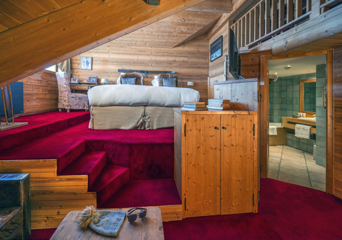 Slaapkamer Prestige Rebecca 4 Personen en demi-pension - Hôtel Au Chamois D’Or 5* - Alpe d'Huez