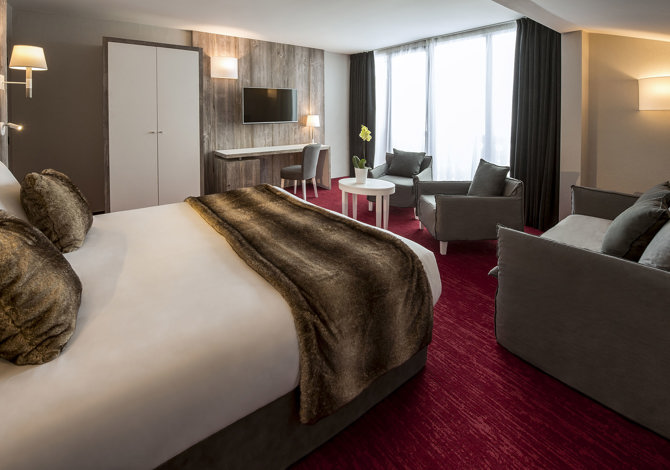 Superior Familiekamer (3 personen) met ontbijt en uitzicht op de bergen - Hôtel Le Pic Blanc 4* - Alpe d'Huez