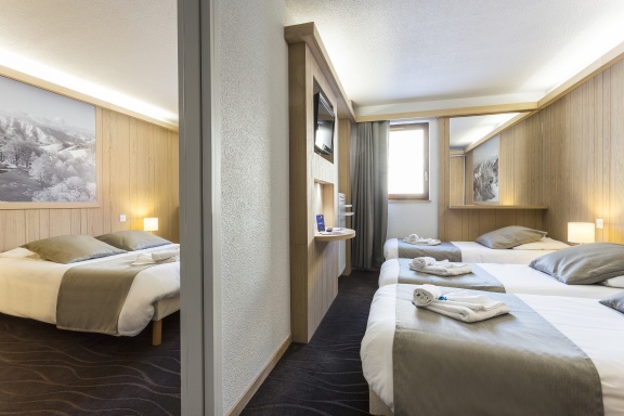 Kamer voor 5 personen met volpension - Hotel Club MMV les Bergers 4* - Alpe d'Huez