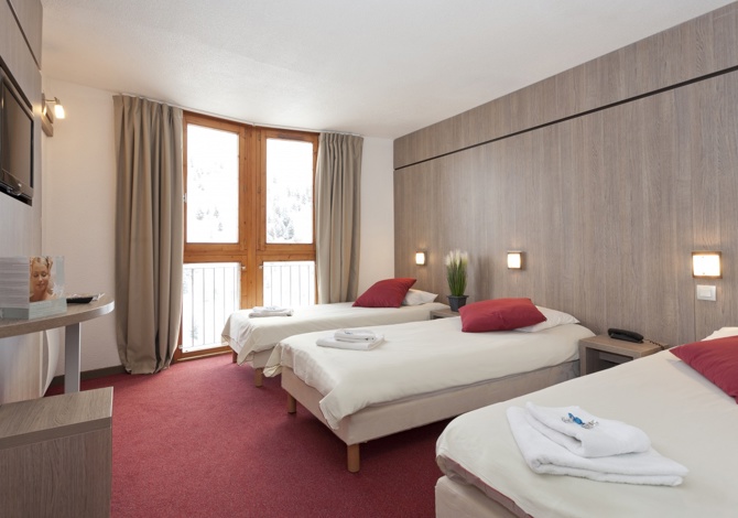 Kamer voor 3 personen, volpension - Hotel Club MMV Les Mélèzes 4* - Les Arcs 2000