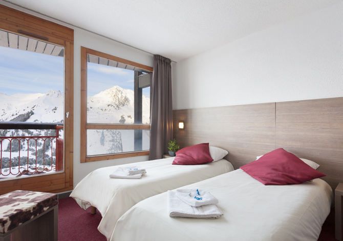 Kamer appartement 4 Personen in Volpension - Hotel Club MMV Les Mélèzes 4* - Les Arcs 2000