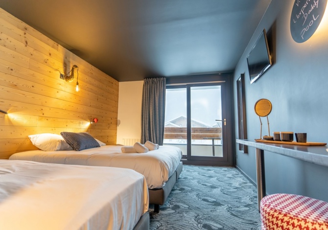 Standaard kamer 3 personen - Hôtel Terresens Le Cristal Lodge - Serre Chevalier 1350 - Chantemerle
