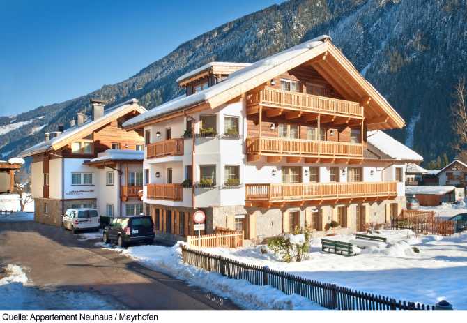 Appartement met 2 kamers voor 1 volwassene 1 kind met Halfpension - Hotel Appartements Neuhaus - Mayrhofen