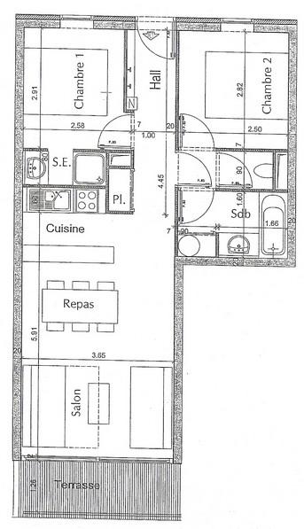 Appartements Les Melezes - Plan Peisey