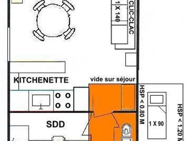 2 pièces + sous pente de 29 m², centre station, meublé classé 3 *** - Les Saisies