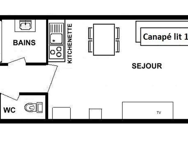 Studio cabine 26 m², orienté SUD, classé 2** - Les Saisies