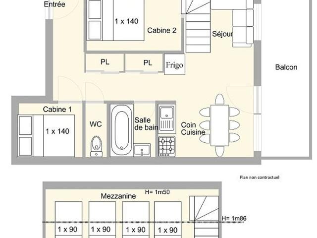 studio 2 coins montagne + mezz 51 m² - Les Saisies