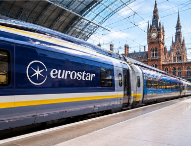 Eurostar-trein richting de Franse Alpen